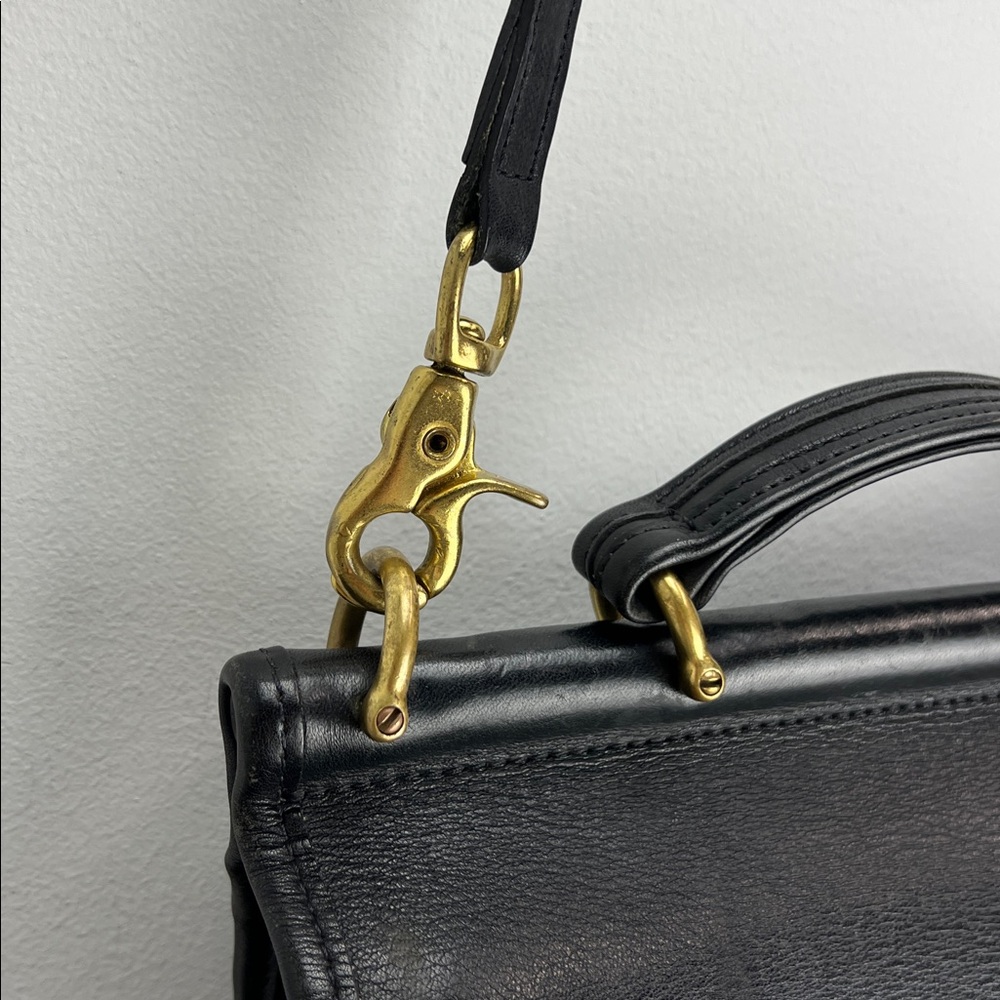 Vintage Coach Willis 9927 Top Handle Satchel Bag Crossbody Black Brass USA Made - Picture 6 of 15